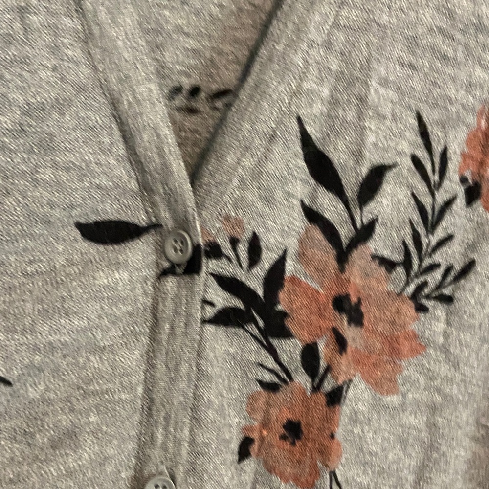 Torrid Gray Floral Cardigan - Picture 5 of 7